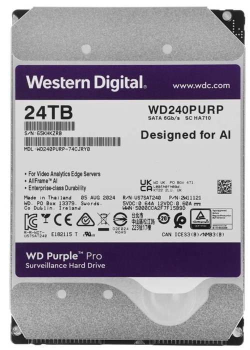 Жесткий диск 24TB SATA 6Gb/s Western Digital Purple Pro 102921