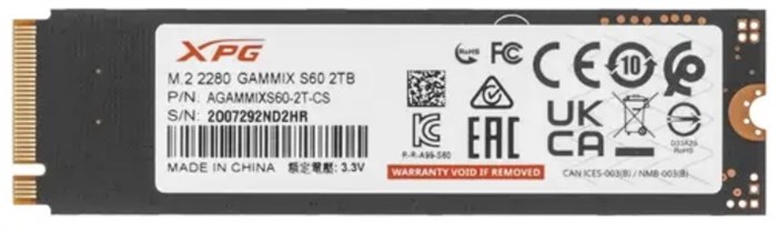 Накопитель SSD M.2 2280 ADATA AGAMMIXS60-2T-CS 2000 ГБ 103000