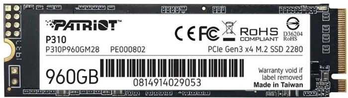 Накопитель SSD M.2 2280 Patriot Memory P310 960 ГБ 103022