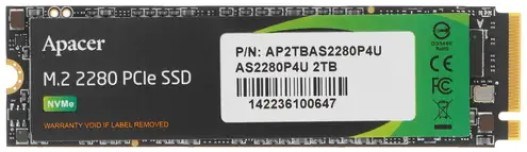 Накопитель SSD M.2 2280 Apacer AP2TBAS2280P4U-1 2000 ГБ 103094