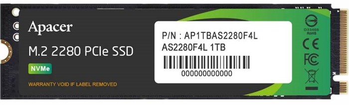 Накопитель SSD M.2 2280 Apacer AP1TBAS2280F4L-1 1000 ГБ 103106