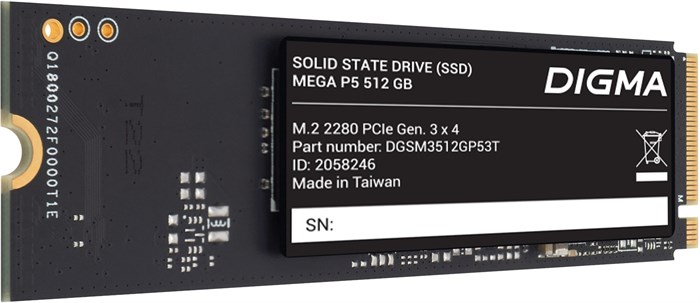 Накопитель SSD M.2 2280 Digma Mega P5 512 ГБ 103174
