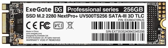 Накопитель SSD M.2 2280 Exegate NextPro+ UV500TS256 256 ГБ 103194
