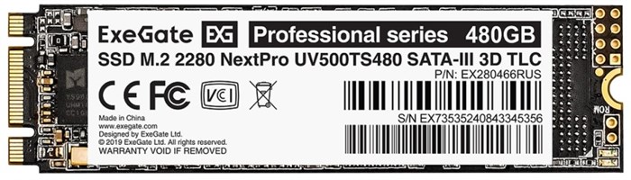 Накопитель SSD M.2 2280 Exegate NextPro UV500TS480 480 ГБ 103200