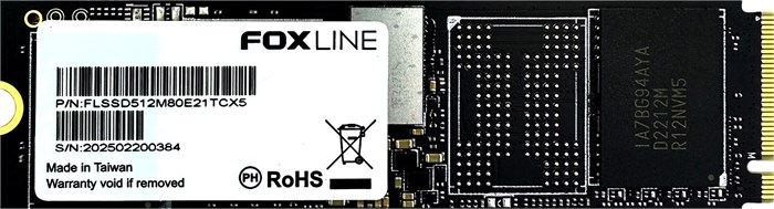 Накопитель SSD M.2 2280 Foxline X5-E21T 512 ГБ 103214