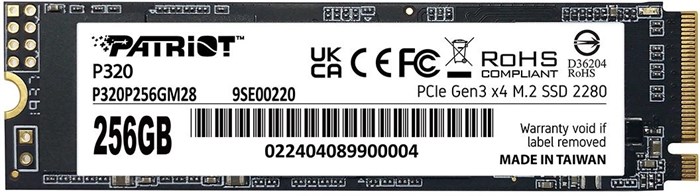 Накопитель SSD M.2 2280 Patriot Memory P320 256 ГБ 103451