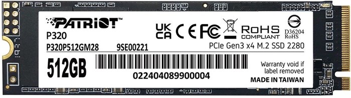 Накопитель SSD M.2 2280 Patriot Memory P320 512 ГБ 103460