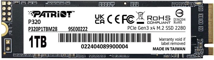 Накопитель SSD M.2 2280 Patriot Memory P320 1024 ГБ 103468