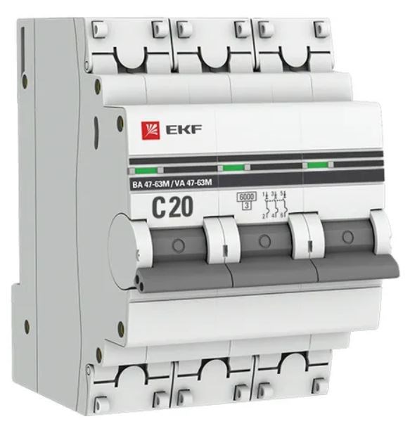 Автоматический выключатель  EKF mcb4763m-6-3-20C-pro 149156