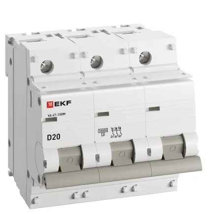 Автоматический выключатель  EKF mcb47100m-3-20D-pro 149430