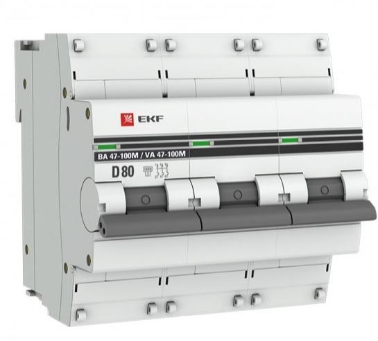 Автоматический выключатель  EKF mcb47100m-3-80D-pro 149438