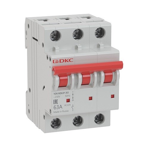 Автоматический выключатель модульный DKC MD63-3C50-10 149500