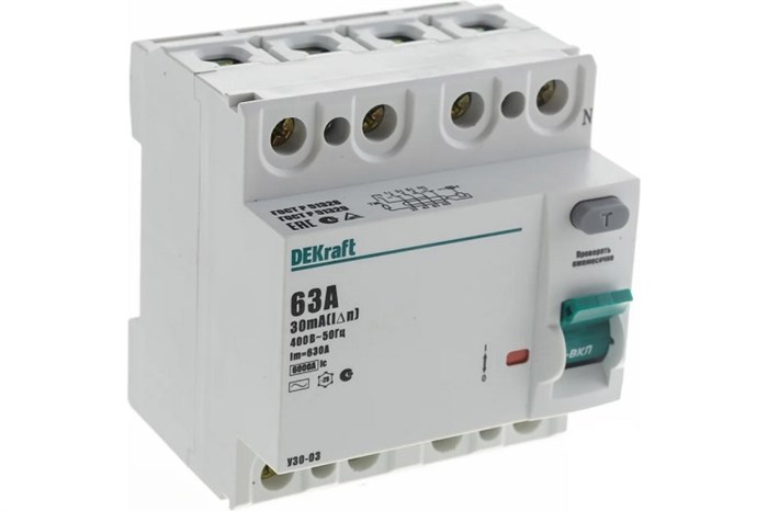 Выключатель дифференциального тока (ВДТ, УЗО)  DEKraft 14236DEK 149641