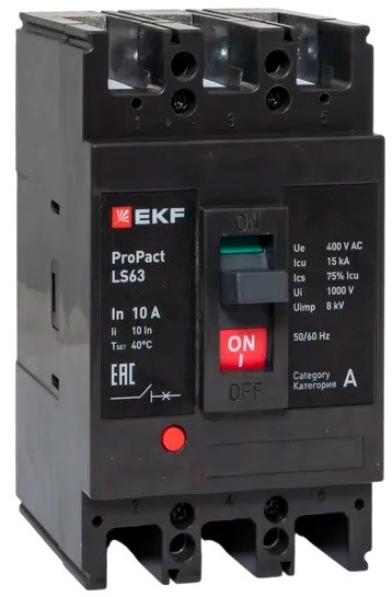 Автоматический выключатель в литом корпусе  EKF mccb-63-15-3-10-ls 149808