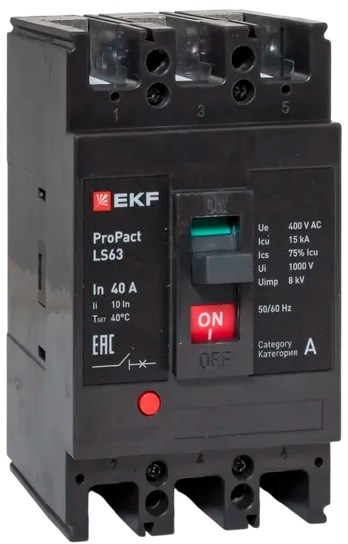 Автоматический выключатель в литом корпусе  EKF mccb-63-15-3-40-ls 149820