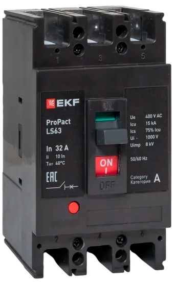 Автоматический выключатель в литом корпусе  EKF mccb-63-15-3-32-ls 149821