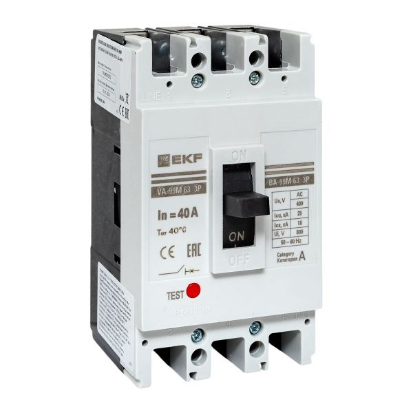 Автоматический выключатель в литом корпусе  EKF mccb99-63-40m 149839