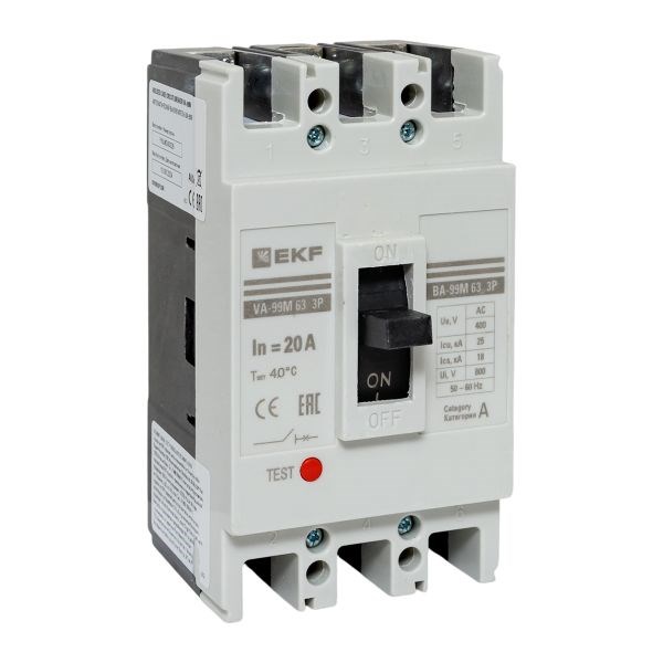Автоматический выключатель в литом корпусе  EKF mccb99-63-20m 149846