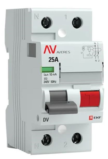УЗО  EKF rccb-2-25-10-ac-av 149897