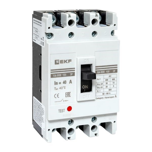 Автоматический выключатель в литом корпусе  EKF mccb99-100-40m 149979