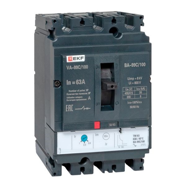 Автоматический выключатель в литом корпусе  EKF mccb99C-100-63 150181