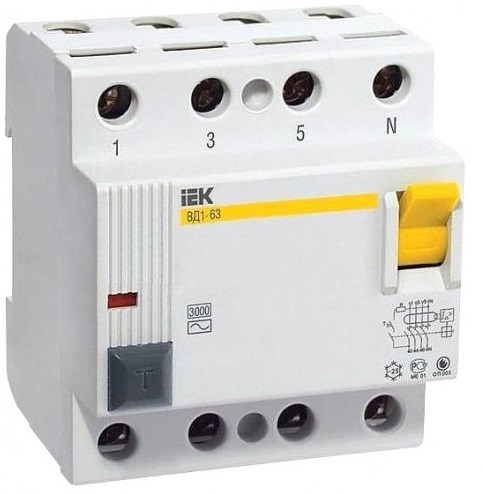 Выключатель дифференциального тока (ВДТ, УЗО)  IEK MDV10-4-032-100 150580