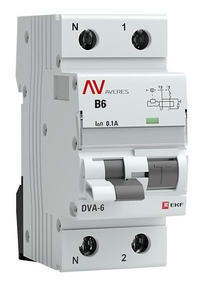 Автомат дифференциальный EKF rcbo6-1pn-16C-100-ac-av 150711