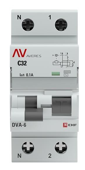 Автомат дифференциальный EKF rcbo6-1pn-32C-100-ac-av 150715