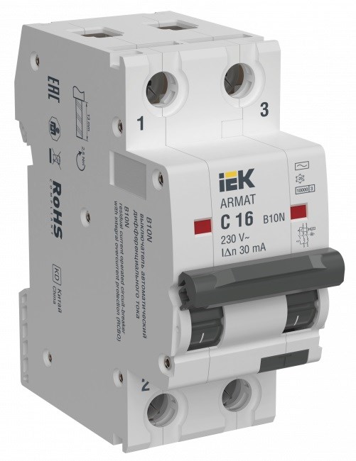 Автомат дифференциальный IEK AR-B10N-2-C016A030 150788