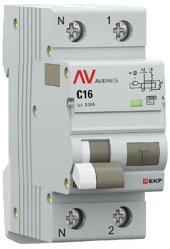 Автомат дифференциальный EKF rcbo10-1pn-16C-30-ac-av 150803