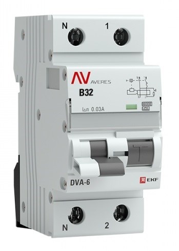 Автомат дифференциальный EKF rcbo6-1pn-32B-30-a-av 150865