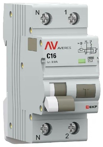 Автомат дифференциальный EKF rcbo10-1pn-16C-30-a-av 150866