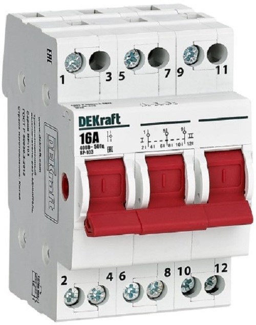 Выключатель-разъединитель трехпозиционный DEKraft 17212DEK 150936