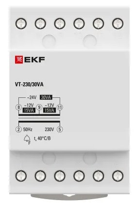 Трансформатор звонковый понижающий EKF bt-230/30va 151454