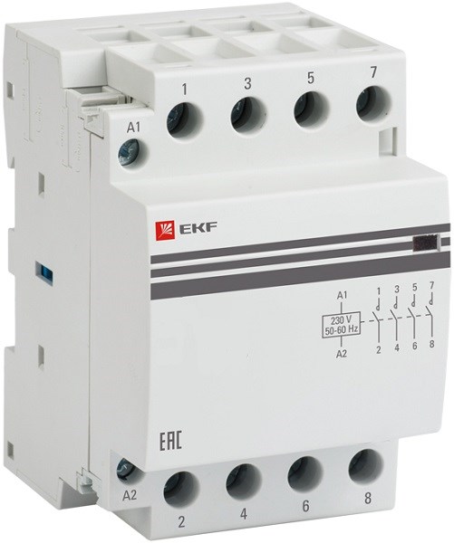 Контактор модульный EKF km-3-63-40 152044