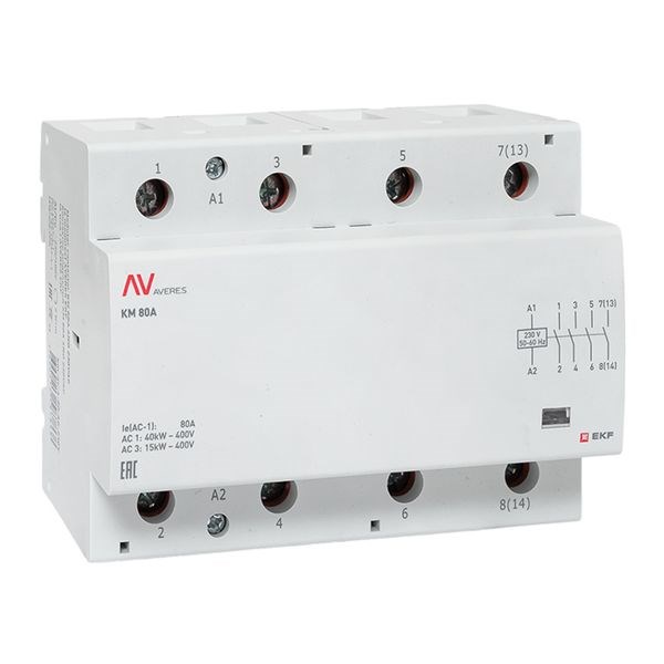 Контактор модульный EKF km-av-6-80-40-230V 152291
