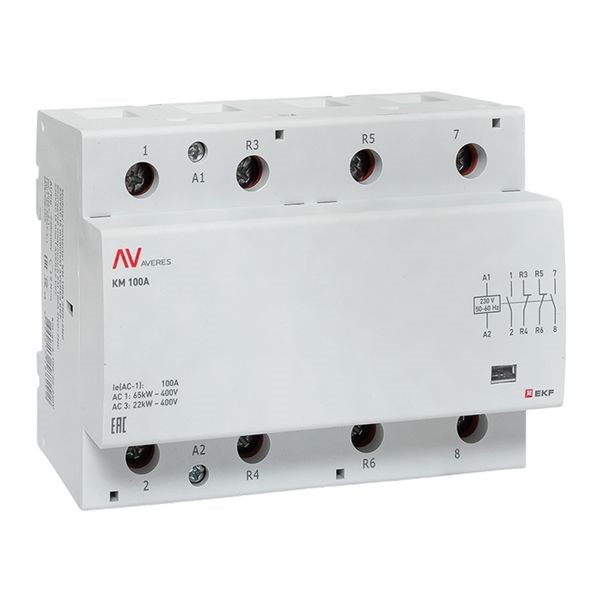 Контактор модульный EKF km-av-6-100-22-230V 152295