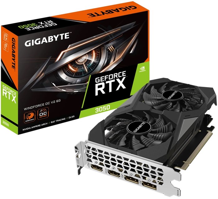 Видеокарта GIGABYTE GeForce RTX 3050 WINDFORCE OC (GV-N3050WF2OCV2-6GD) 104574