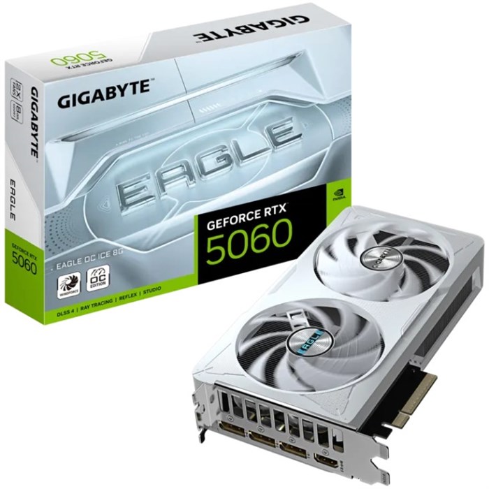 Видеокарта GIGABYTE GeForce RTX 5060 EAGLE OC ICE (GV-N5060EAGLEOC ICE-8GD) 104585