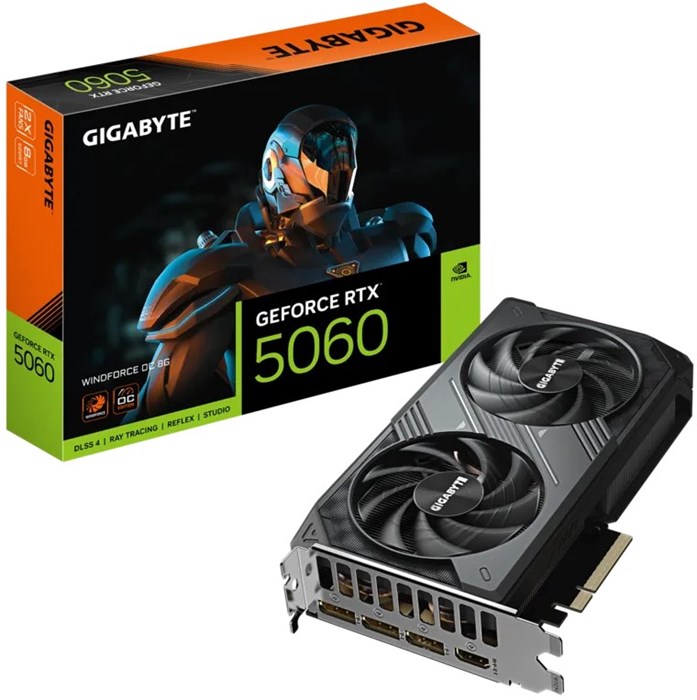 Видеокарта GIGABYTE GeForce RTX 5060 WINDFORCE 2OC (GV-N5060WF2OC-8GD) 104587
