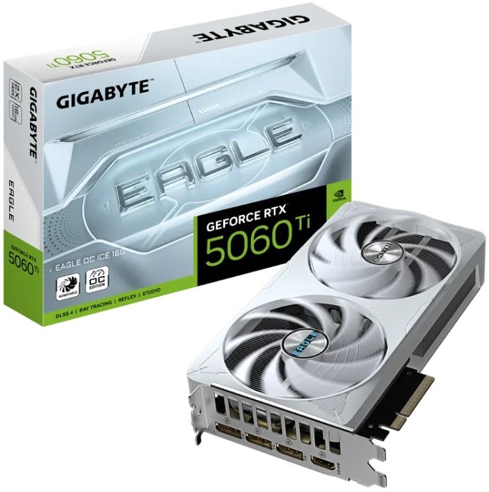Видеокарта GIGABYTE GeForce RTX 5060 TI EAGLE OC ICE (GV-N506TEAGLEOC ICE-16GD) 104604