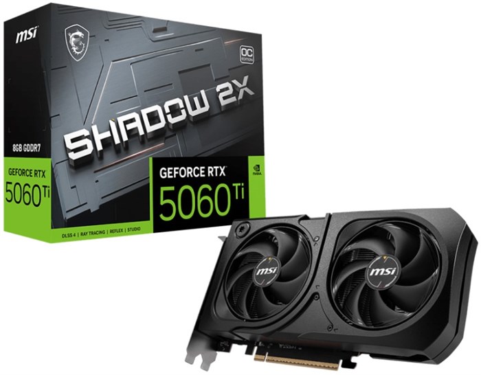 Видеокарта MSI GeForce RTX 5060 TI SHADOW 2X OC PLUS (RTX 5060 Ti 8G SHADOW 2X OC PLUS) 104649