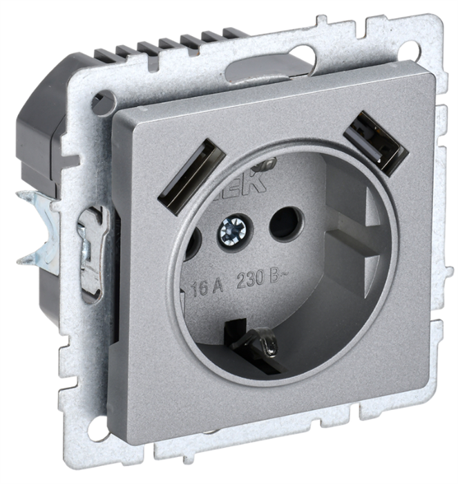 Розетка с заземлением  IEK BR-R14-16-U21-D31-K47 157076