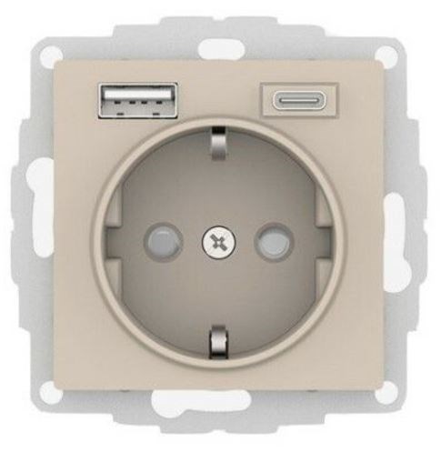 Розетка с заземлением с 2 USB  Systeme Electric ATN001232 157258