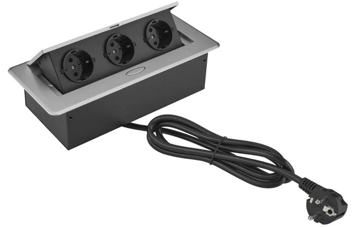 Блок розеток  Cactus CS-SOCKET-EU3-GYBK 157398