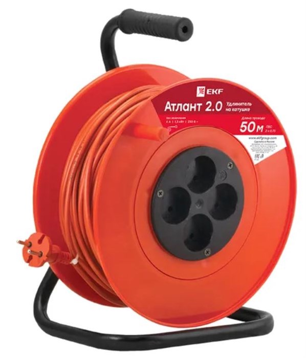 Удлинитель на катушке EKF UKA02-06-275-4-50 157631