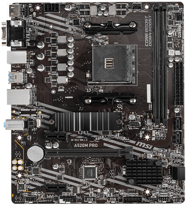 Материнская плата mATX MSI A520M PRO 107175
