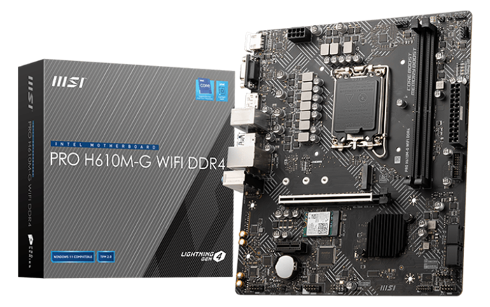 Материнская плата mATX MSI PRO H610M-G WIFI DDR4 107484