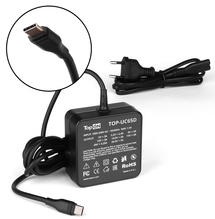Адаптер питания  TopOn TOP-UC65D 109270