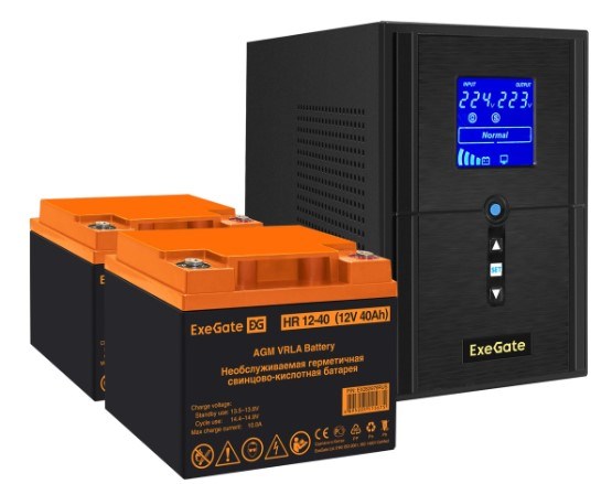 Комплект  Exegate SineTower SZ-1000.LCD.AVR.2SH.1C13.USB 101468